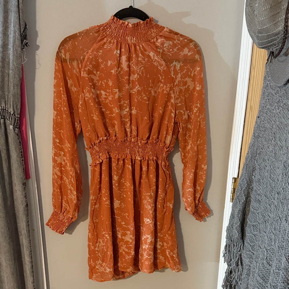June & Hudson Terracotta Smocked Dress